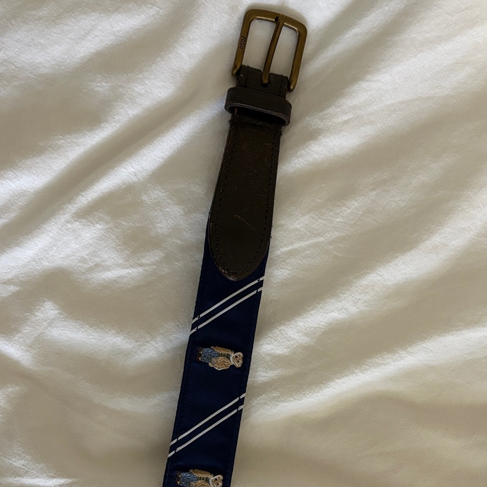 Ralph Lauren 36 Men's Navy and Brown Belt